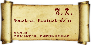 Nosztrai Kapisztrán névjegykártya